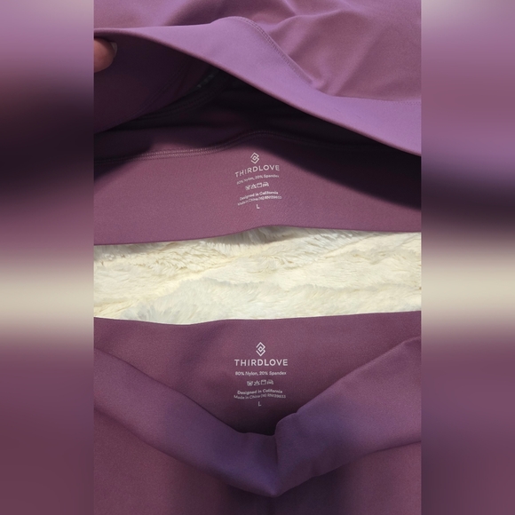 ThirdLove Workout Set L Mauve Minimal Aesthetic Bra & Sculpting Biker Shorts - Picture 4 of 4